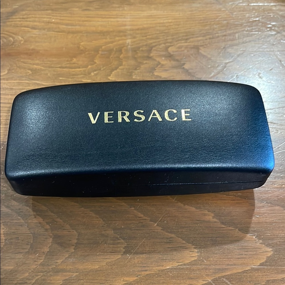 Versace Black Glasses or Sunglasses Case with microfiber cleaning cloth. NEW!